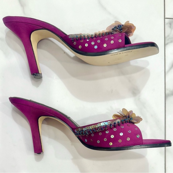 Sequin Fushia Heels - Picture 3 of 9